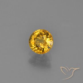 Safira Dourado Natural 0.65ct, Redondo, VVS-VS