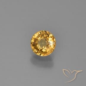 Safira Laranja Médio Natural 0.58ct, Redondo, VVS-VS