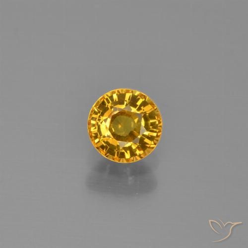 0.62ct Natural Laranja Dourada Safira, Redondo, VVS-VS