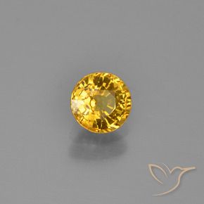 Safira Laranja Dourada Natural 0.62ct, Redondo, VVS-VS