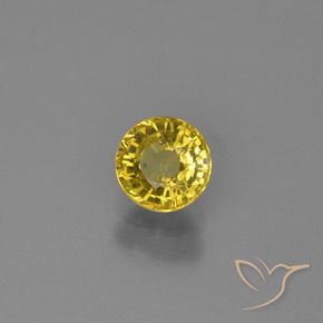 Safira ouro amarelado Natural 0.63ct, Redondo, VVS-VS
