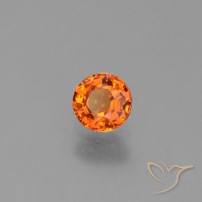 Safira Laranja brilhante Natural 0.66ct, Redondo, VVS-VS