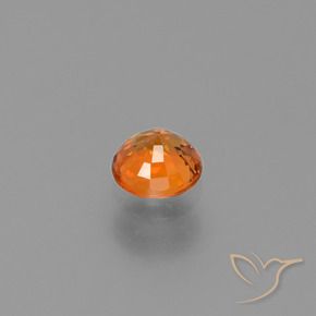 Safira Laranja brilhante Natural 0.66ct, Redondo, VVS-VS