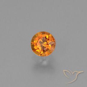 Safira damasco laranja Natural 0.64ct, Redondo, VVS-VS