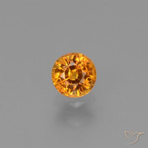 0.76ct Natural damasco laranja Safira, Redondo, VVS-VS