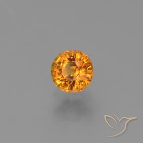 Safira damasco laranja Natural 0.76ct, Redondo, VVS-VS