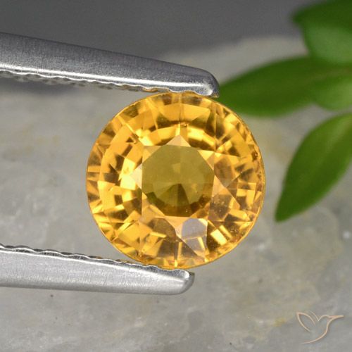 0.83ct Natural Dourado Escuro Safira, Redondo, VVS