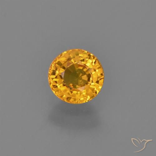 0.76ct Natural Laranja Dourado Profundo Safira, Redondo, VVS