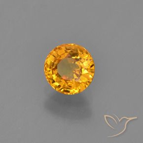 Safira Laranja Dourado Profundo Natural 0.76ct, Redondo, VVS