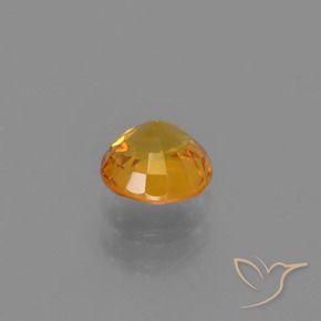 Safira Laranja Dourado Profundo Natural 0.76ct, Redondo, VVS