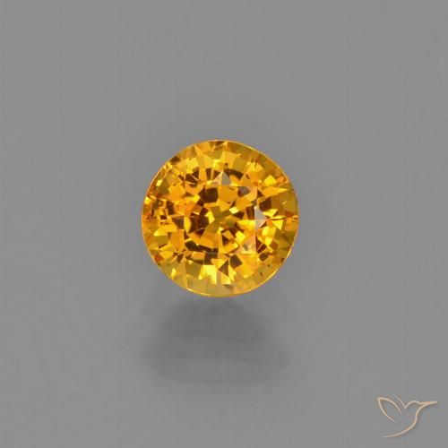 0.72ct Natural Laranja Dourado Profundo Safira, Redondo, VVS