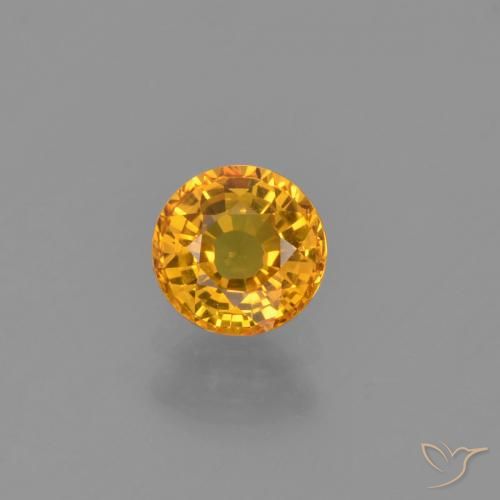 0.66ct Natural Laranja Dourado Profundo Safira, Redondo, VVS-VS