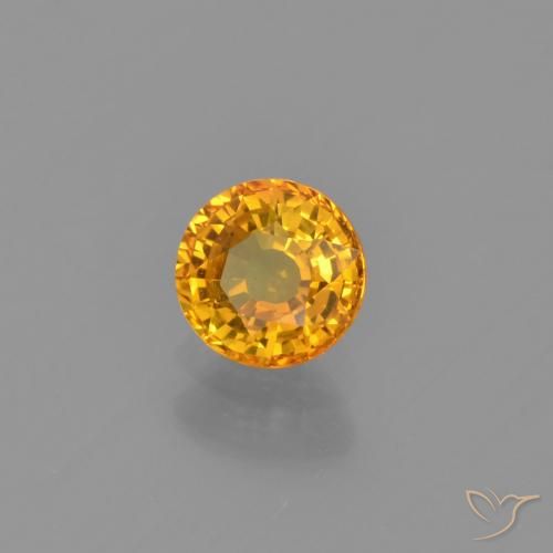 Safira Laranja Dourado Profundo Natural 0.66ct, Redondo, VVS-VS