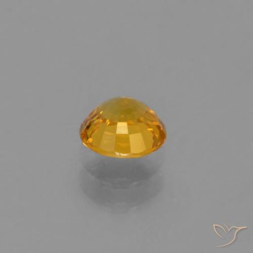 Safira Laranja Dourado Profundo Natural 0.66ct, Redondo, VVS-VS