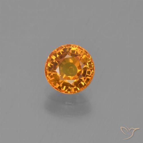 0.71ct Natural Laranja Médio Safira, Redondo, VS