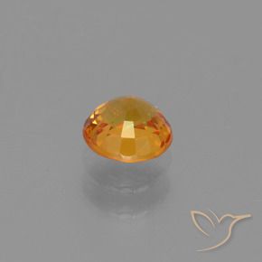 Safira Laranja Médio Natural 0.71ct, Redondo, VS