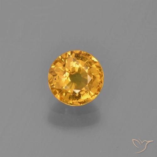 0.73ct Natural Laranja Dourado Profundo Safira, Redondo, VS