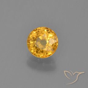 Safira Laranja Dourado Profundo Natural 0.73ct, Redondo, VS