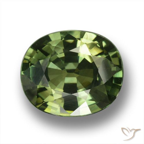 Safira verde solta de 4,54 quilates, corte oval de 10,8 x 9,1 mm de Madagascar, Photo A