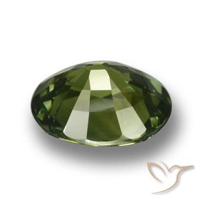 Safira Verde médio-escuro Natural 4.54ct, oval, VVS-VS