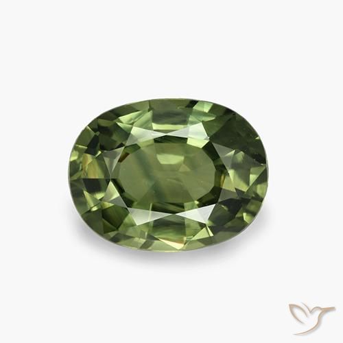 4.09ct Natural Verde médio-escuro Safira, oval, VVS-VS