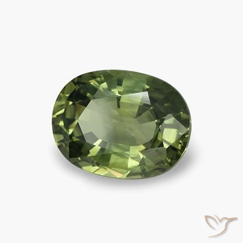 Safira Verde médio-escuro Natural 4.09ct, oval, VVS-VS