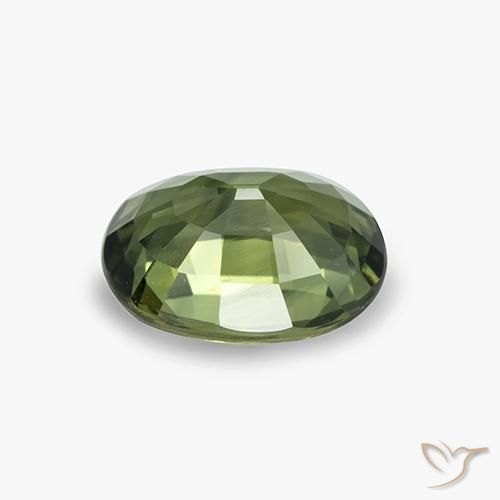 Safira Verde médio-escuro Natural 4.09ct, oval, VVS-VS
