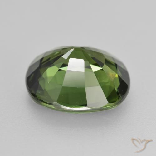 Safira verde escuro Natural 4.12ct, Almofada, VVS-VS