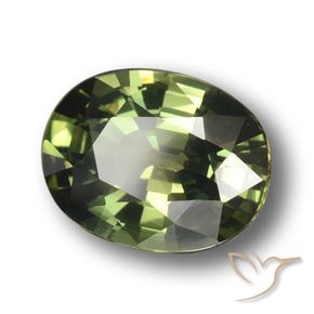 Safira Verde médio-escuro Natural 3.38ct, oval, VVS-VS