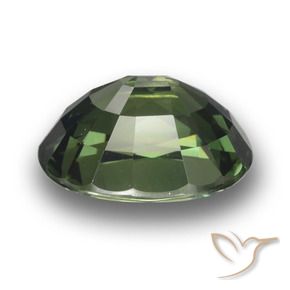 Safira Verde escuro Natural 3.34ct, oval, VVS-VS