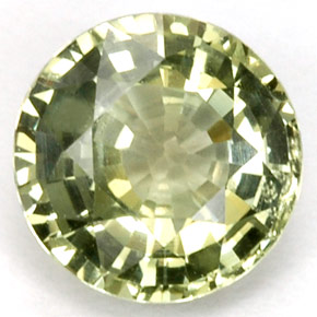 Safira verde natural 1,06ct, corte redondo, VS