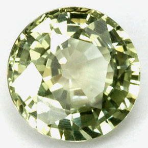 Safira verde natural 1,06ct, corte redondo, VS