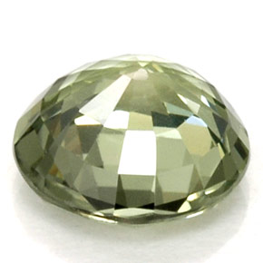 Safira verde natural 1,06ct, corte redondo, VS
