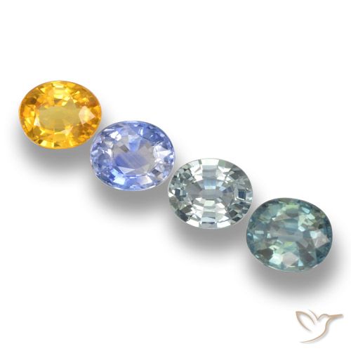 Pedras preciosas de Safira Multicolorido natural de 3.67 ct, oval, VVS-VS