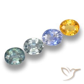 Pedras preciosas de Safira Multicolorido natural de 3.67 ct, oval, VVS-VS