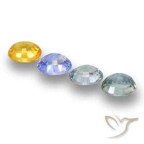 Pedras preciosas de Safira Multicolorido natural de 3.67 ct, oval, VVS-VS