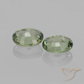 Pedras preciosas de Safira Verde Terroso natural de 1.39 ct, oval, VVS