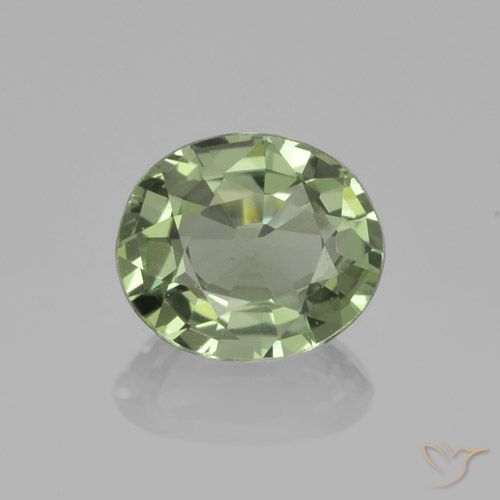 0.75ct Natural Luz verde Safira, oval, VVS