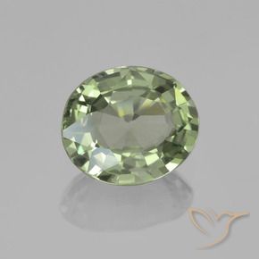 Safira Luz verde Natural 0.75ct, oval, VVS