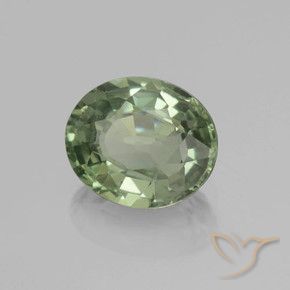 Safira Medium Light Green Natural 0.83ct, oval, VVS-VS