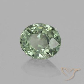 Safira Medium Light Green Natural 0.75ct, oval, VVS-VS