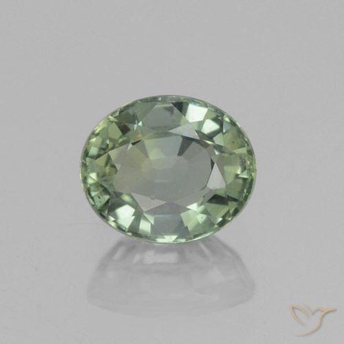 0.92ct Natural Verde Médio-Claro Safira, oval, VVS-VS