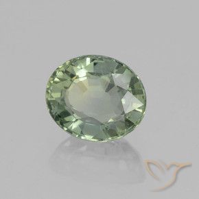 Safira Verde Médio-Claro Natural 0.92ct, oval, VVS-VS