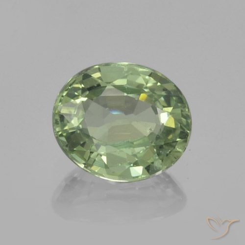 0.80ct Natural Verde Sábio Claro Safira, oval, VVS-VS