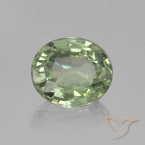 Safira Verde Sábio Claro Natural 0.80ct, oval, VVS-VS