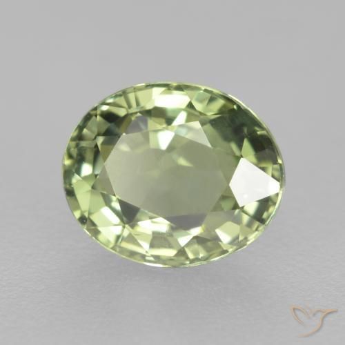 Safira Luz verde Natural 0.78ct, oval, VVS-VS