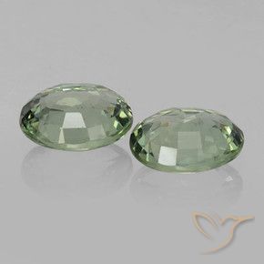 Pedras preciosas de Safira Verde Terroso natural de 1.53 ct, oval, VVS-VS