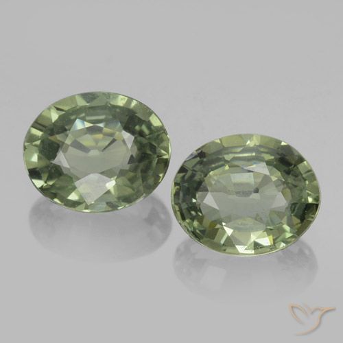 1.47ctw Natural Verde Terroso Safira, oval, VVS-VS