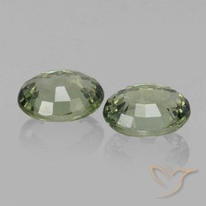 Pedras preciosas de Safira Verde Terroso natural de 1.47 ct, oval, VVS-VS