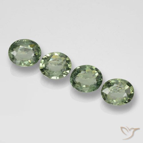 2.98ctw Natural Verde floresta Safira, oval, VVS
